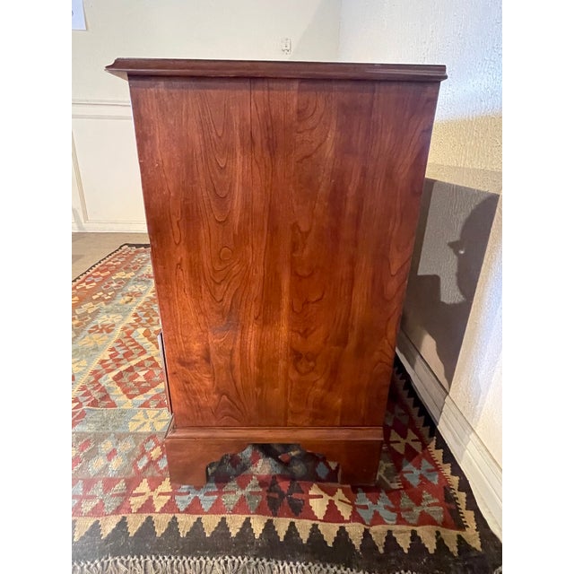 1990s 1990s Stickley Hudson Valley Collection Solid Cherry Triple Dresser With Bracket Feet and Solid Brass Bail Pulls. For Sale - Image 5 of 12