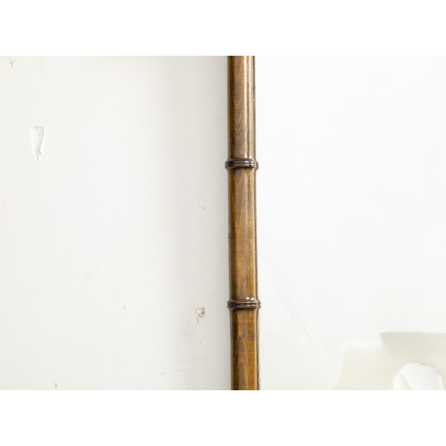 Glass French 1920s Rectangular Faux Bamboo Walnut Mirror with Brown Patina For Sale - Image 7 of 7