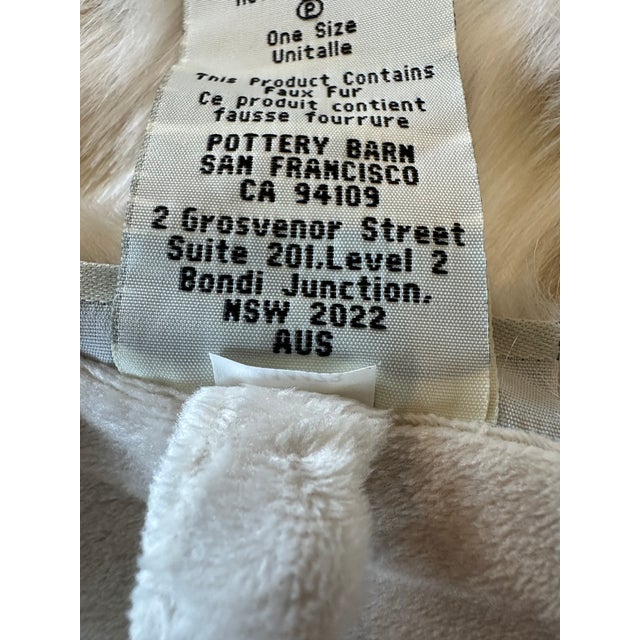 Luxe Faux Lynx Fur Christmas Tree Skirts in White, Antique White & Taupe For Sale - Image 10 of 12