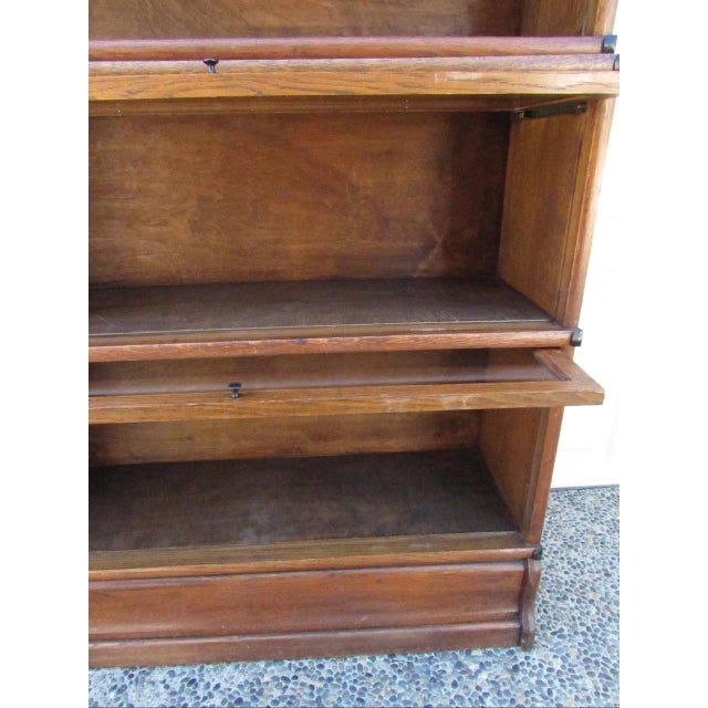 Antique English Oak Stacking Lawyers Bookcase For Sale - Image 13 of 18