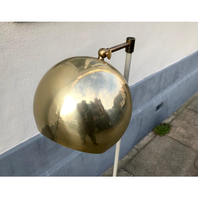 1970s Scandinavian Modern Floor Lamp with Brass Shade, 1970s For Sale - Image 5 of 9