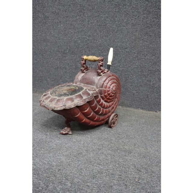Rare Victorian Cast Metal Snail Coal Scuttle For Sale - Image 11 of 13