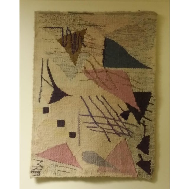 Textile Triangle I and II Over Trinity Tapesrty of the Law of Three Hand Woven Tapestry Series For Sale - Image 7 of 8