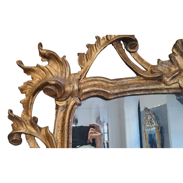 Lombardy Baroque Style Gilded Mecca Mirror, 18th Century For Sale - Image 6 of 11