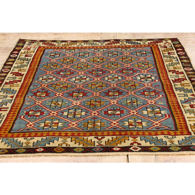 Mid-19th Century Caucasian Shirvan Rug, 03'04 X 04'00 For Sale - Image 9 of 10