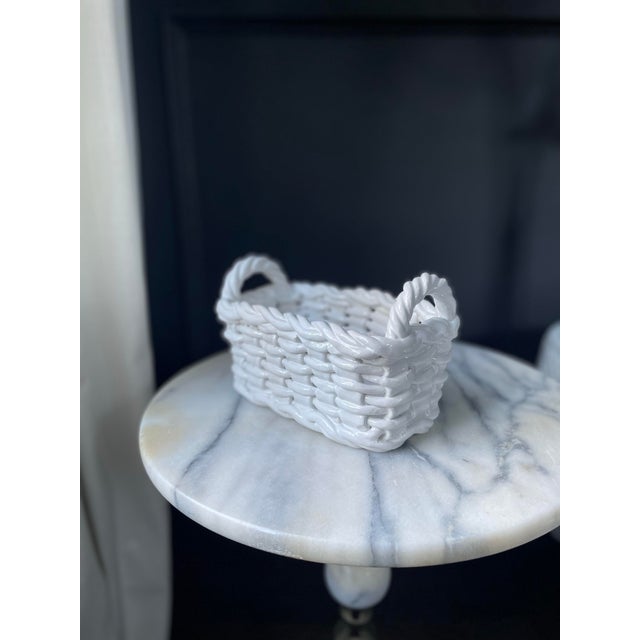 Signed Italian clay handmade woven ceramiche basket. Lovely addition to your dinner service, appetizer spread, or to hold...