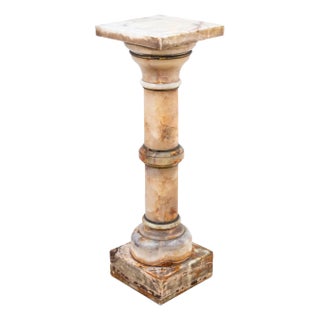 French Alabaster Pedestal, 19th C. For Sale