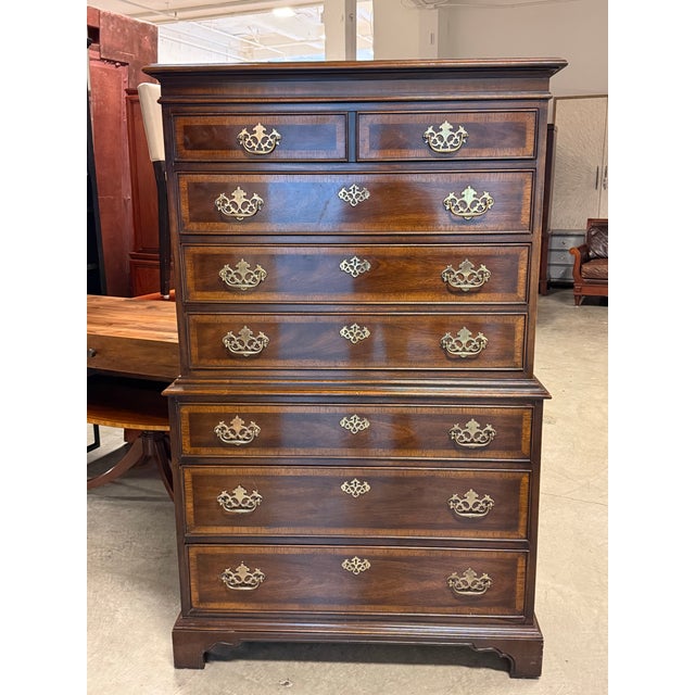 Design Plus Gallery presents the 18th Century Classics Highboy Chest of Drawers from Drexel Heritage. This vintage highboy...