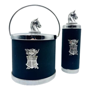 Vintage “Knight in Shining Armor” & Horse Head Ice Bucket & Matching Musical Decanter