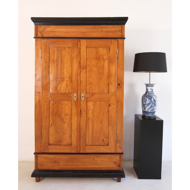 19th Century German Cherrywood Wardrobe For Sale - Image 3 of 18