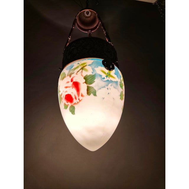 1940s Art Nouveau Pendant Lamp, Spain, 1930s For Sale - Image 5 of 17