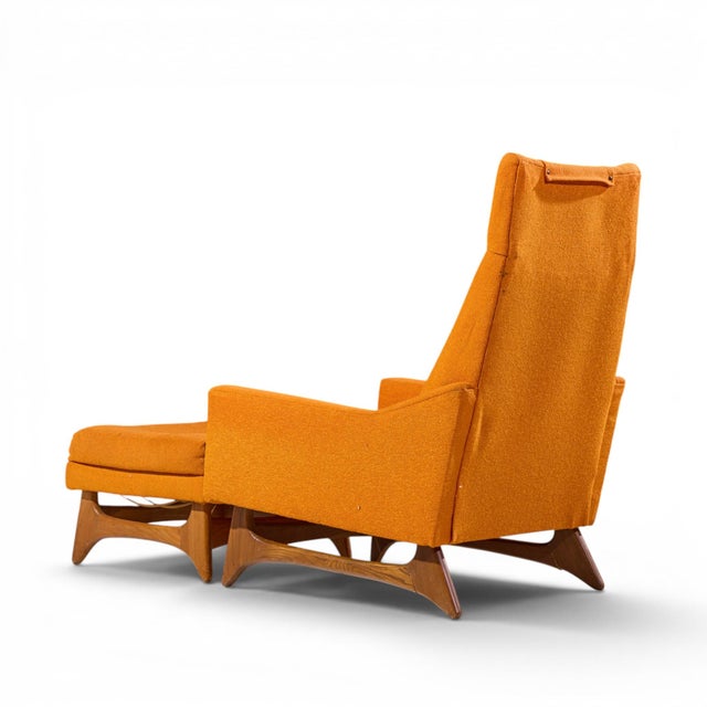 Mid 20th Century Adrian Pearsall Style Kroehler Mid Century Lounge Chair and Ottoman For Sale - Image 5 of 9