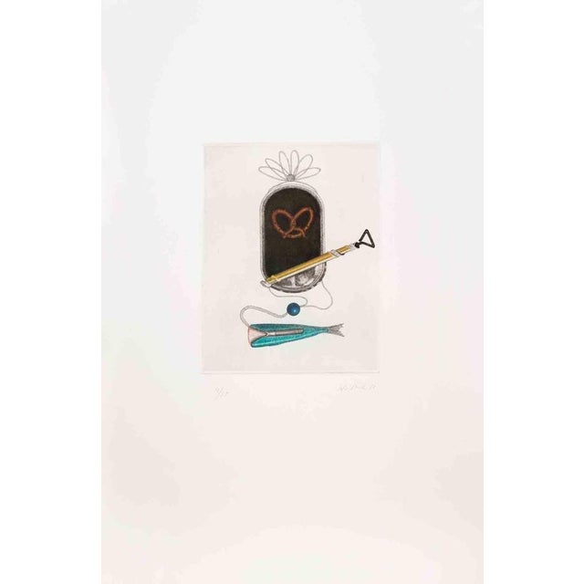 Etching realized by Fifo Stricker in 1980s. Image dimension: 21.5x17 Edition of 13/25 Excellent condition. This piece is...