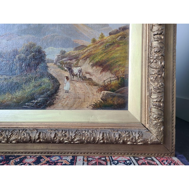 Antique Victorian Oil Painting English Landscape in Cumberland For Sale - Image 12 of 16