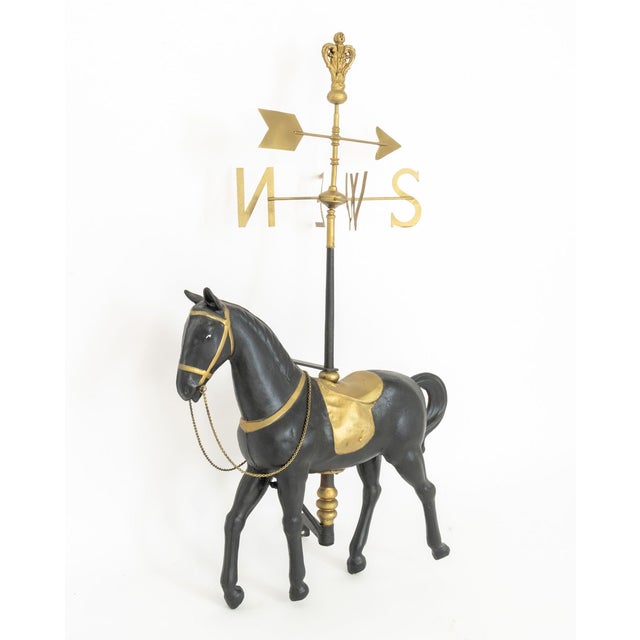 American Carousel Horse Form Gilt and Ebonized Metal Weathervane For Sale In New York - Image 6 of 8