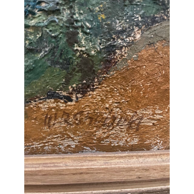 An original signed oil landscape painting by American artist William Robert Shulgold (1897–1989), presented in its vintage...
