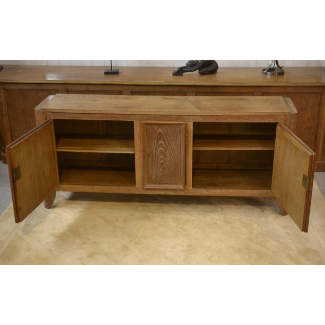 Whitewashed Oak Buffet by Maurice Rinck, 1940s, in Very Good conditions. Designed 1920 to 1949
