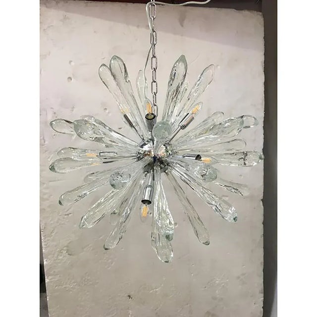 Murano Glass Ice Clear Sputnik Chandelier by Simoeng For Sale - Image 6 of 9