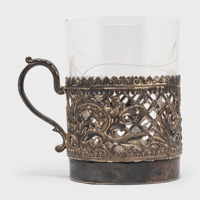 Rustic European Vintage Silver Filigree Drinking Cup For Sale - Image 3 of 5