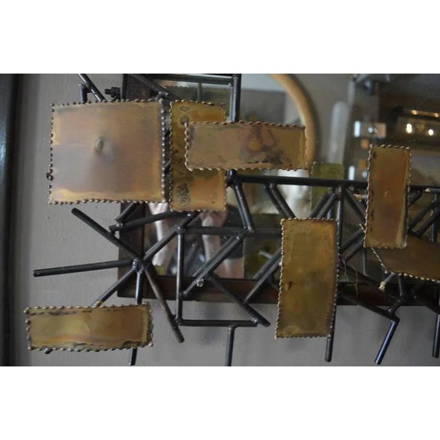 Brutalist 1980s Mirror in the Style of Curtis Jere For Sale - Image 3 of 6