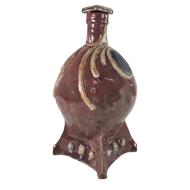 Mid 20th Century Mid-20th Century American Studio Pottery Sculptural Lidded Vessel, 11.75 Inch For Sale - Image 5 of 14