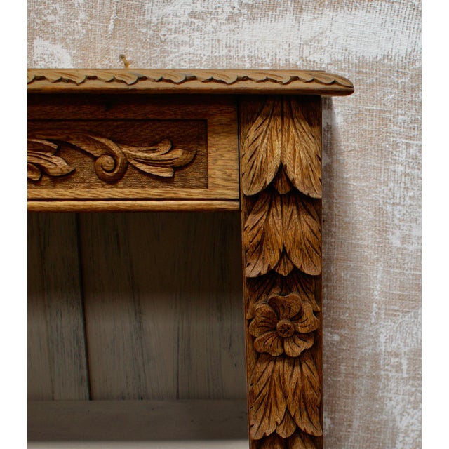 A Superb Victorian Carved Oak Open Bookcase. Made from Oak, with beautifully hand carved surround of hanging fruit,...