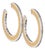 Miriam Salat Iconic timeless Resin Ivory Hoops Set In Sterling Silver & Topaz For Sale