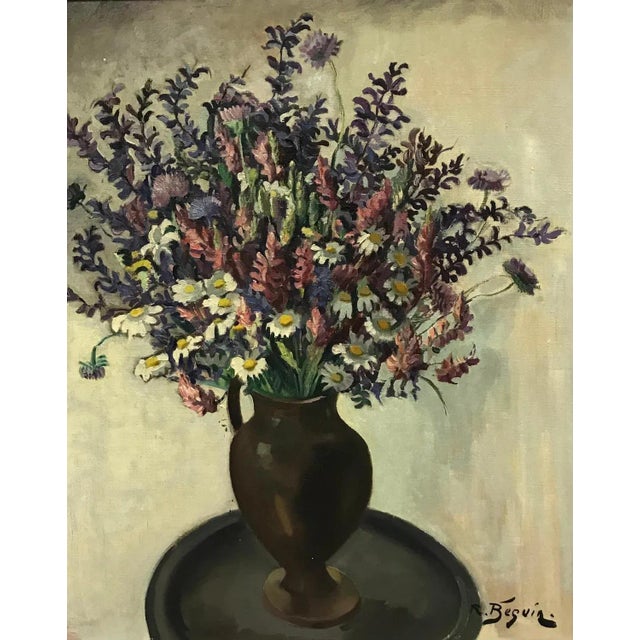 René Samuel Beguin, Bouquet, Oil on Canvas For Sale - Image 9 of 9