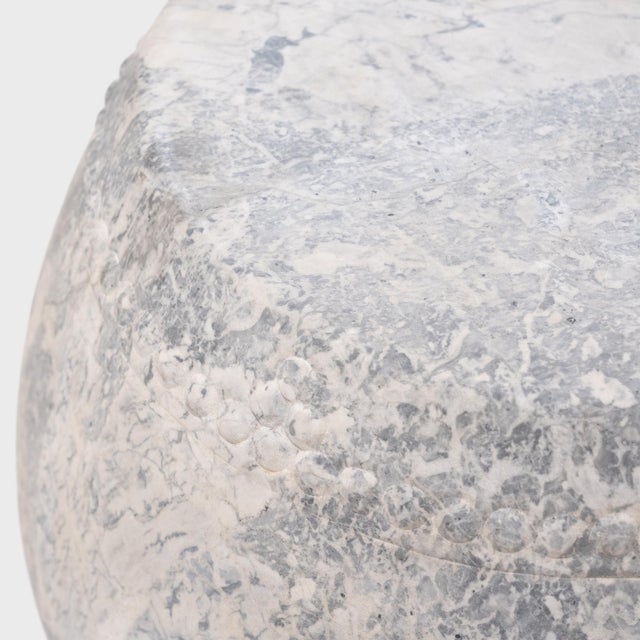 Early 21st Century Chinese Studded Marble Drum Table For Sale - Image 5 of 6