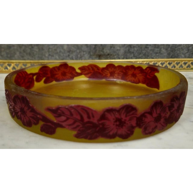 Engraved Multi-Layered Glass Bowl For Sale - Image 6 of 7