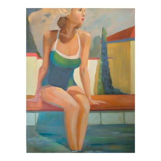 Sitting by the Pool - 30x40" For Sale