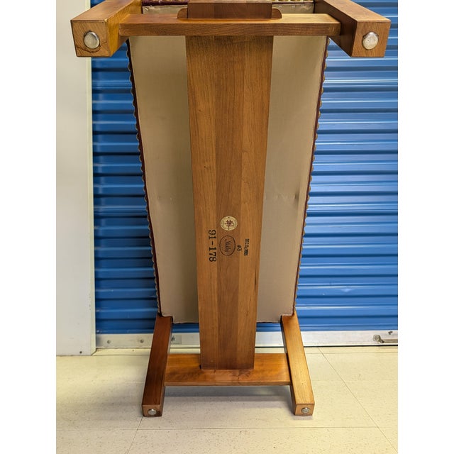 2005 L. & j.g. Stickley Cherry Wood "Gus" Limited Run Collector Bench - Capri Henna Leather For Sale - Image 11 of 11