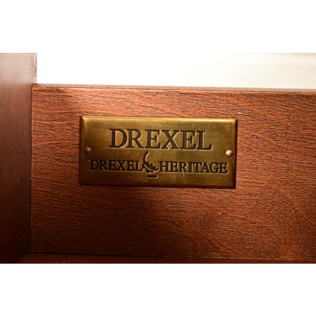 Drexel Heritage French Regency Louis XVI Carved Mahogany and Cane Console Table or Server For Sale - Image 10 of 17