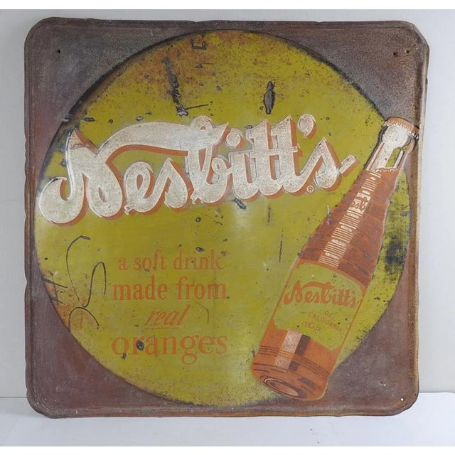 1930s Vintage Rustic Nesbitts Soda Sign For Sale - Image 5 of 5