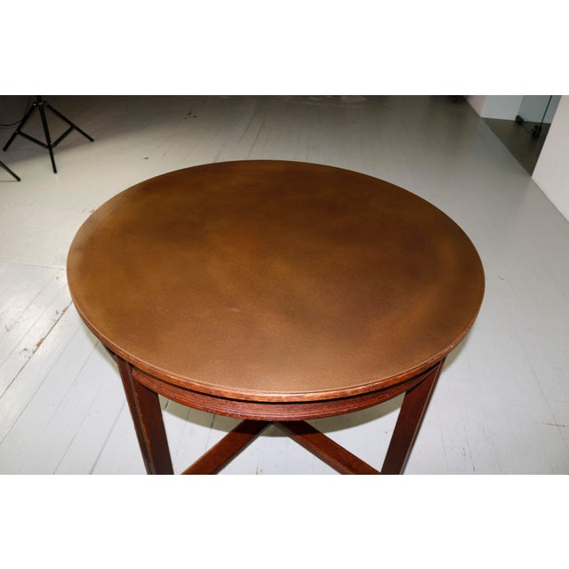 Brown Vintage Round Wooden Table, 1920s For Sale - Image 8 of 18