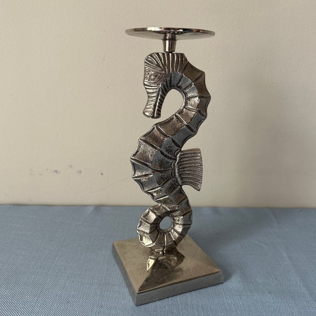 1990s Barclay Buyers Seahorse Silver Candle Holder For Sale - Image 10 of 10