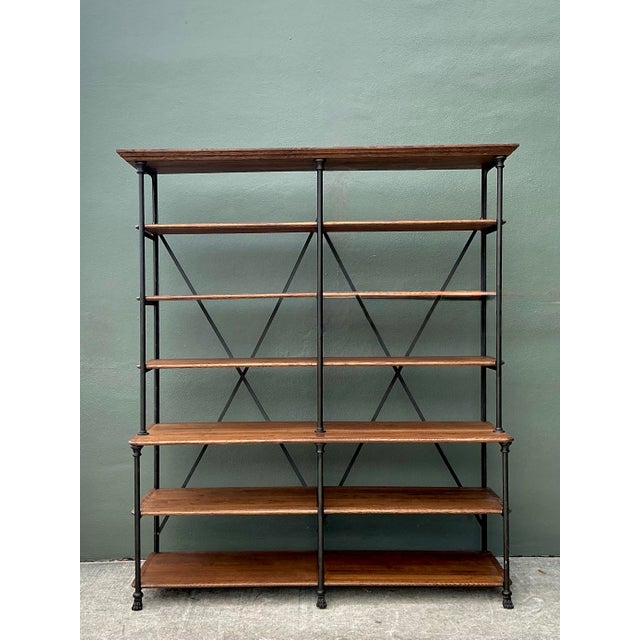 Vintage French Plank Wood Etagere For Sale In West Palm - Image 6 of 12