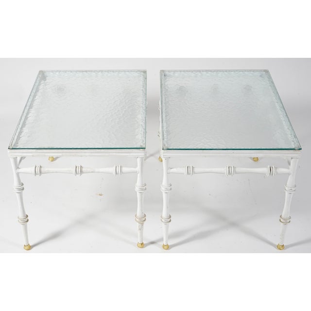 Mid 20th Century Vintage Faux Bamboo Side Tables in the Style of Phyllis Morris For Sale - Image 5 of 7