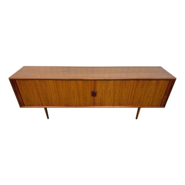 Mid-Century Danish Modern Teak Tambour Sideboard For Sale