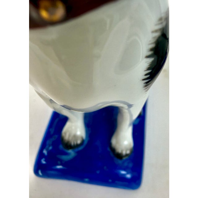 Pair of Porcelain Pug Dog Figurines on Cobalt Blue Bases, Late 19th Century For Sale - Image 17 of 18