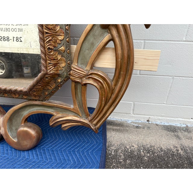 Gold 19th Century Italian Baroque Style Giltwood Mirror For Sale - Image 8 of 18