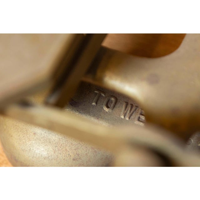 Brass English Brass Scale with Deep Weighing Pan from the 20th Century For Sale - Image 8 of 9