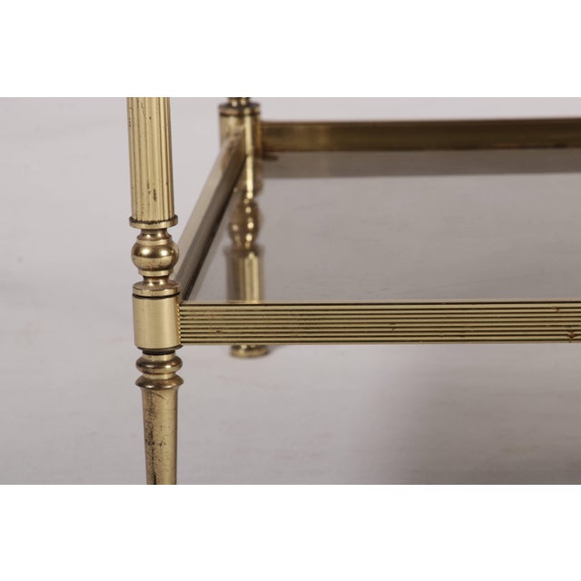 Metal Vintage Neoclassical Brass Side Table, 1950 For Sale - Image 7 of 18