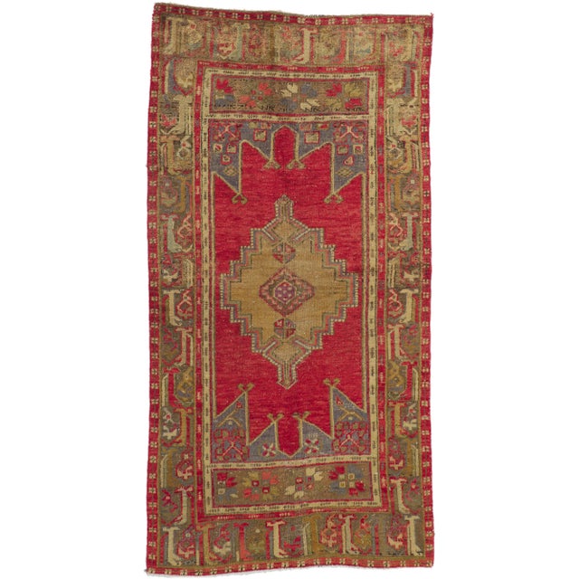 Vintage Red Turkish Oushak Rug - 03'11 X 07'07 For Sale - Image 10 of 10