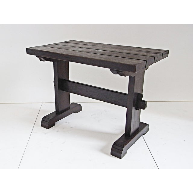 Brown Alfons Garden Table with Chairs in Massive Oak, 1970s, Set of 3 For Sale - Image 8 of 18