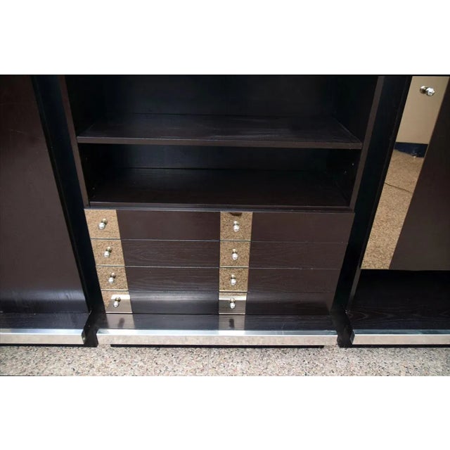 1970s Modular Sideboard in Wengé Wood, Steel and Mirror from Sormani, 1970s, Set of 3 For Sale - Image 5 of 13