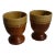 1960s Vintage Wood Ceramic Easter Egg Cups, Japan- Set of 2 For Sale