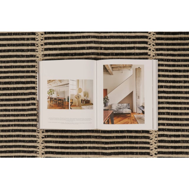 Textile Rug & Kilim's Contemporary Minimalist Rez Kilim With Black & Beige Stripes For Sale - Image 7 of 10