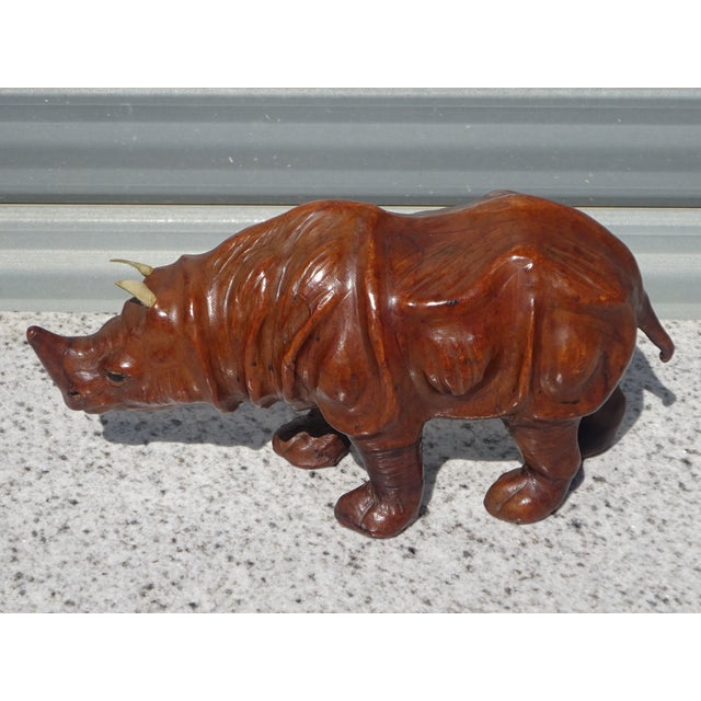 Vintage Leather Rhinoceros, India, 1950s For Sale - Image 11 of 17
