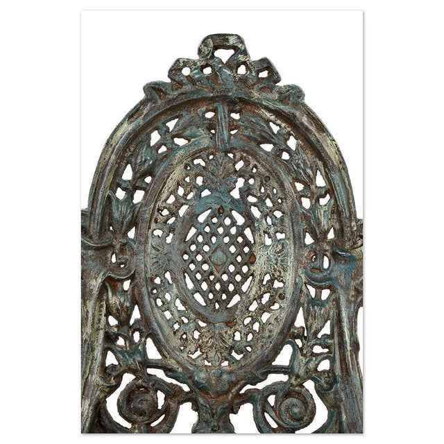 Weathered Cast Iron Garden Chair For Sale - Image 5 of 6
